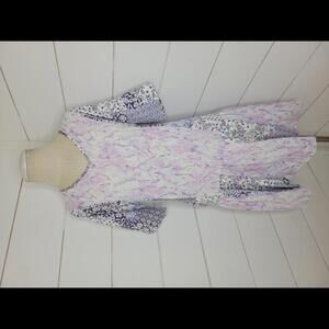 NWT Boutique Perfect Peach Purple & white drop waist mini dress